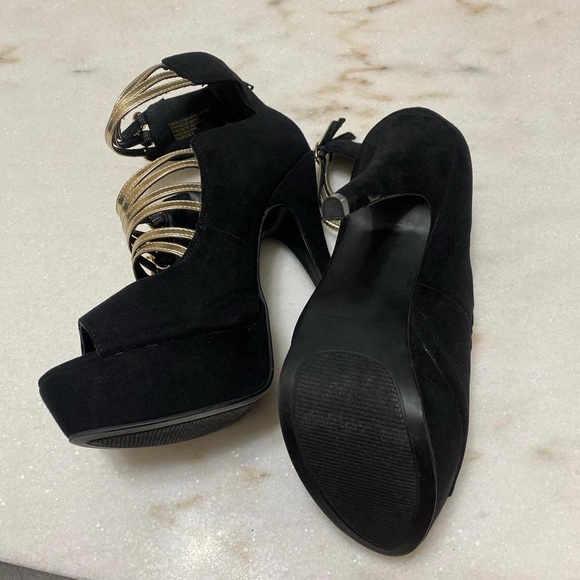 LFL by Lust for Life stiletto black and gold high heels size 9 - Picture 7 of 8